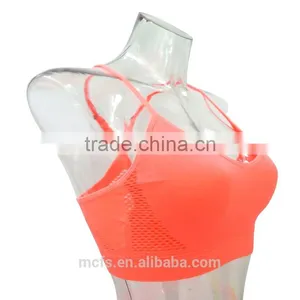 Factory Supply Neon Orange Bra Top Seamless Women Bra Underwear Fashion Sports Bra thumbnail-2