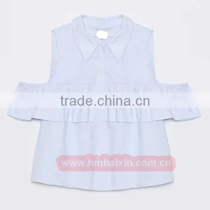Custom Ladies White Blouses/ Fashion Blouses Design/ Custom Blouse Garment Supplier thumbnail-3