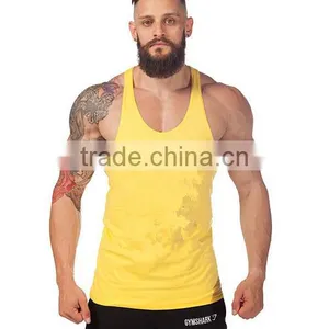 Men Cotton Stringer Bodybuilding Equipment Fitness Plain Gym Tank Top Shirt Wholesale Solid Singlet Y Back Sport Clothes Vest thumbnail-3