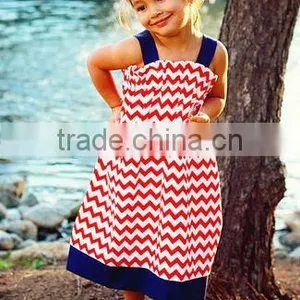 Baby Dress Girls Sleeveless Dress Toddler Chevron Cotton Skirt Maxi Halter Children A-line Cotton Clothes on Sale thumbnail-1