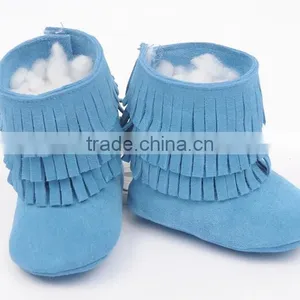 Fringed Genuine Leather Suede Baby Boots thumbnail-3