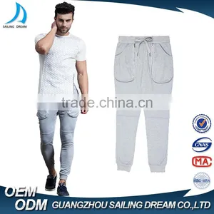 2017 Factory Direct Custom 100% Polyester Sweat Pants Slim Fit Men Latest Design Pants thumbnail-1