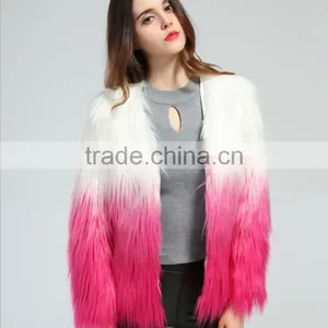 2017 Fake Fur New Autumn and Winter Women Fur Fur Coat Long Sleeves Women Sweater Coat thumbnail-1