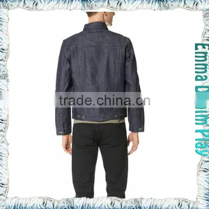 Spring Fall Casual Wear Slim Fit Mens Black Short Denim Jacket Wholesale thumbnail-2