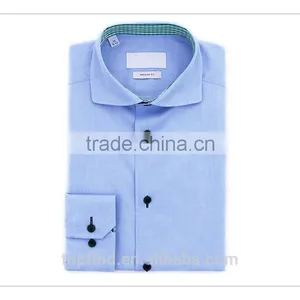 20 Years Shirt Factory Customise Light Blue Spread Collar Long Sleeve Slimming Shirt thumbnail-1