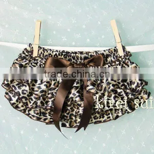 Brown Leopard Satin Ruffles Panties Bloomers BSG6 thumbnail-1
