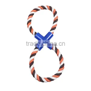 Durable Infinity Symbol Coffee Plastic & Cotton Pet Products Chew Molar Toy thumbnail-2