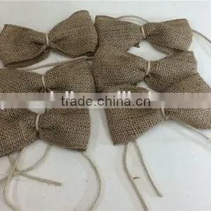New 6 Rustic Burlap Bows Wedding Fall Christmas Napkin Favor Tags/Napkin Rings thumbnail-3