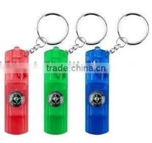 Promotional Cheap Whistle Key-Light With Compass/Whistle Key Light With Compass Keyring thumbnail-1