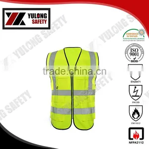 Security Roadway Yellow 3M Reflective Safety Cheap High Vis Vests for Cleaner thumbnail-3