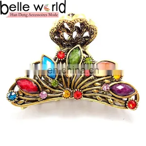 Fashion Europen Retro Large Metal Rhinestone Jewel Hair Claw Clip thumbnail-1