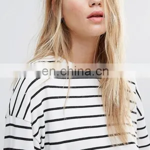 OEM Factory High Quality Simple Design Sweatshirt New Look Stripe Crop Sweat thumbnail-3