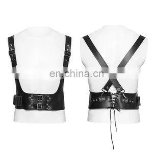 Punk Rave Men's Hard Leather Underbust Harness S-205 thumbnail-1