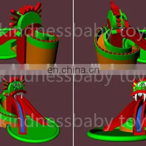 Inflatable Water Slide, Inflatable Dragon Water Slide With Pool for Sale thumbnail-4