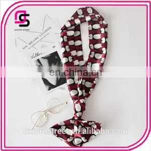 The Spring and Autumn All-match Long Scarf Double Satin Scarf Small Korean Bow Tie thumbnail-2