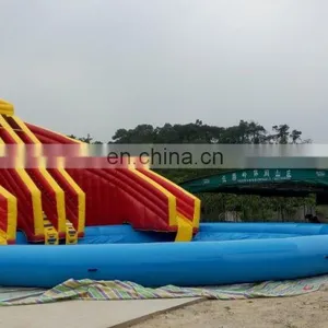 Large Inflatable Double Tube Slide With Pool, Inflatable Water Park Slides for Sale thumbnail-2