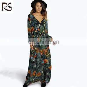 Hot Fashion Ladies Long Sleeve Fancy Maxi Dress thumbnail-1