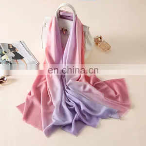 Hot Sale Multi Gradients Colors Joker Pashmina Long Wool Shawl Scarf thumbnail-5