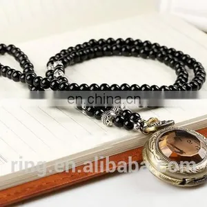 Vintage Design New Artistic Bead Chain Pocket Brass Watch thumbnail-2