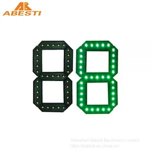 Green 6inch Outdoor 7 Segment Display 1 Digit Number Number Outdoor Waterproof Seven Segment Gas Station Price Sign thumbnail-1