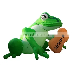 Commercial Use Advertising Inflatable Green Frog Mascot With Logo Printing for Business Display thumbnail-1