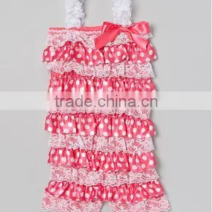 Sales Promotion!STOCKING! 31 Colors Lace Baby Romper With Straps and Bow for Infant & Todder Wholesale Lace Petti Romper thumbnail-1