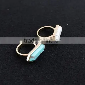 Latest Gold Ring Design Natural Stone Turquoise Ring for for Wholesale thumbnail-1