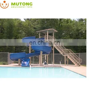 One-Tube Open Spiral Fiberglass Water Play Park Slide For Adults thumbnail-1