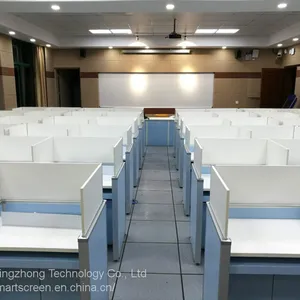 Study Carrel Desktop Partition Workstation Language Lab Table Computer Desk Height-adjustable School Library Cubicle thumbnail-5