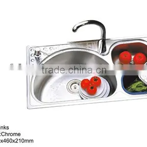 Square Double Sink Stainless Steel Kitchen Sink Garden Outdoor Sink thumbnail-1