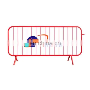 Galvanized Barricade Safety Barrier Crowd Control Fence Heavy Duty Metal Road Block Barrier Strong Frame Anti Rust Low Price thumbnail-1