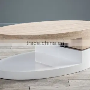 Three Layers Square Rotating MDF Board Coffee Table thumbnail-5
