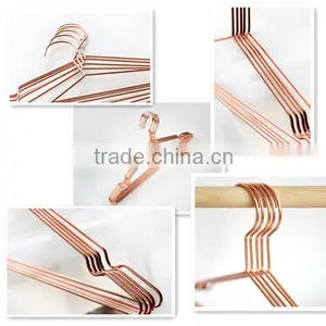 LYB-0155 Shiny Copper Metal Wire Hanger Wholesale Clothes Hanger thumbnail-3