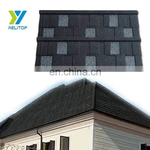 Roofing Construction Black Stone Coated Metal Roofing Shingle in Malaysia thumbnail-2