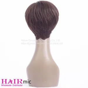 Short Dark Brown Human Hair Wig With Wholesale Price thumbnail-1