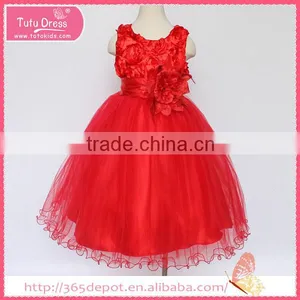 Off Shoulder Aquamarine Flower Ornament Dress for Ceremony Tulle Skirt Children Frocks Designs thumbnail-3