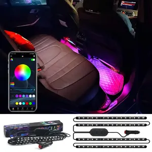 New Trends DC12v Addressable LED Strip Car Interior Bluetooth Light Strips IP65 14.4W/Kit Ambience Car Interior LED Light Kit thumbnail-2