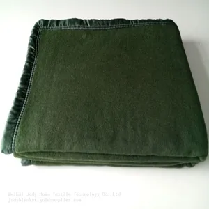 Blankets Good Quality Factory Directly Blends Wool Olive Green Blanket for Outdoor thumbnail-1