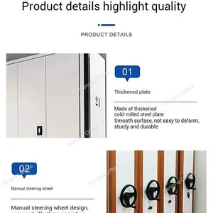 Heavy-Duty Mobile Compact Filing Cabinets With Adjustable Shelves & Secure Brake System for Offices, Warehouses & Archives thumbnail-2