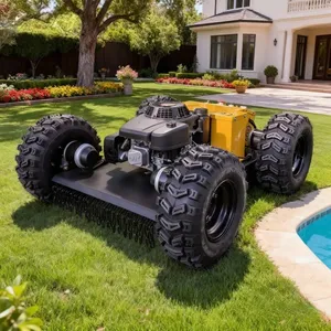 Industrial Grade Agricultural Robotic Gasoline-Powered Steel Chasis Self-Propelled Cordless Remote Control Rotary Blade Mower thumbnail-1
