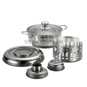 16cm Stainless Steel Alcohol Stove With Pot Alcohol Furnace Camping Stove thumbnail-5