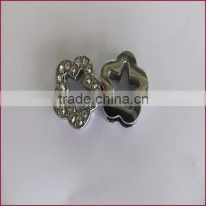 Compet Metal Slide Charms 10mm Rhinestone Flower thumbnail-3