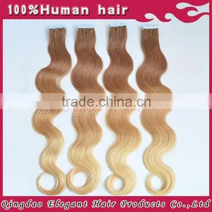 2015 Most Popular Products Full Cuticle 4CM Wide 2.5gram Indian Remy Seamless Ombre Tape Extensions thumbnail-1