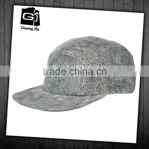 Fashion Leather Distressed Grey 5 Panel Cowboy Hat Cheap thumbnail-1