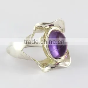 Fantastic Purple Amethyst Ring, Gemstone Silver Jewellery, Online Silver Jewellery thumbnail-1