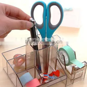 Acrylic Multifunction Pen Case Hot Sell Design Desk Storage Case Office Acrylic Stationery Set Factory thumbnail-6