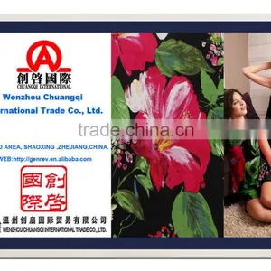 China Textiles 100% Cotton Fabric Flower Printing for Fashion One-piece Dress thumbnail-1