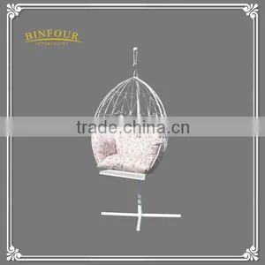 White Metal Garden Swing Rocking Hanging Chair Garden Furniture thumbnail-1