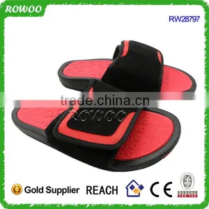 Red Leather Mens PU Leather Slide Sandals thumbnail-1