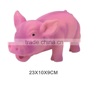 Colored Latex Pig With Real Sound Dog Toy Display Pink Pig Dog Toy thumbnail-1